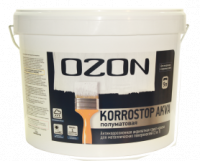 Краска ВД-АК 155 грунтовочная антикоррозионная акриловая OZON Korrostop 0,9л (1,1кг), Белая