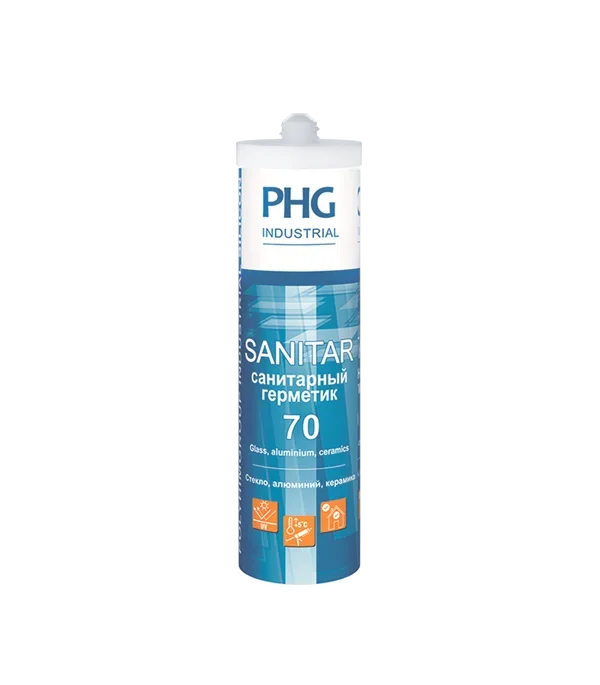 Герметик силиконовый санитарный PHG Absolute Sanitar, 280мл (Прозрачный)