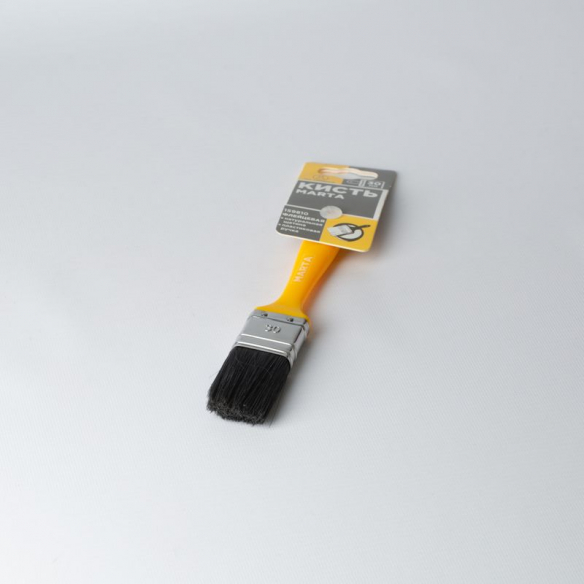 Кисть флейцевая 30 мм, черная натуральная щетина, пластиковая ручка Профи Marta