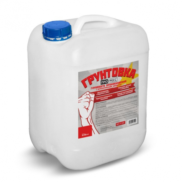Грунтовка акриловая глубокого проникновения "ПРОГРЕСС", 10л (ЛМ)