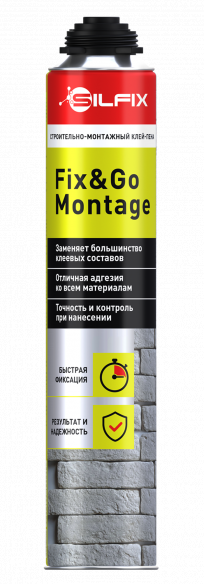 Клей-пена SILFIX Fix&GO Montage строительно-монтажный, 750 мл