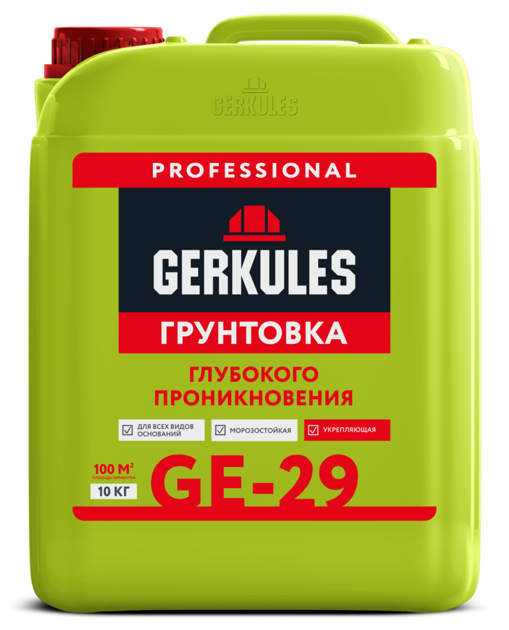 Грунтовка глубокого проникновения Геркулес GE-29, 10л (ЛМ)