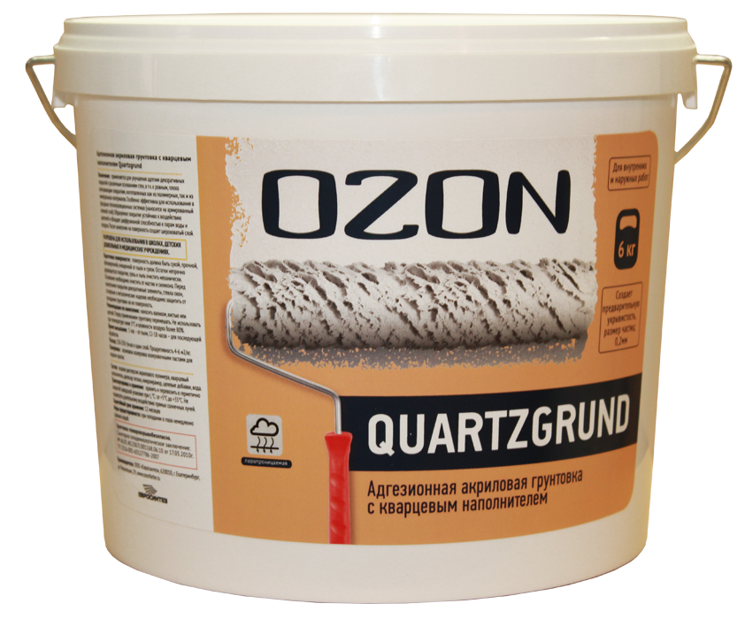 Грунтовка под декоративные штукатурки OZON Quartzgrund, 6кг (ВД-АК 032)